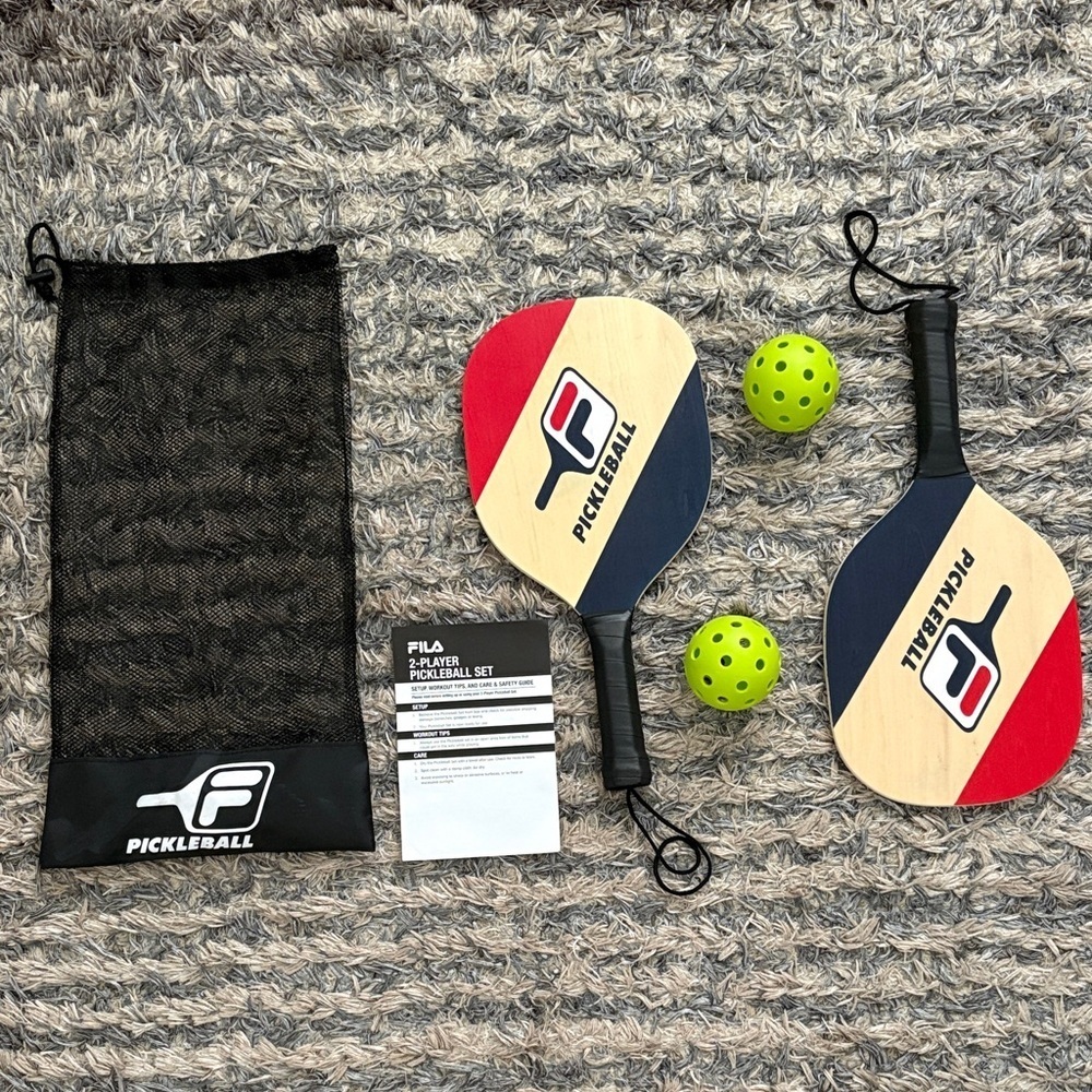 Fila Red and Blue Pickleball Set